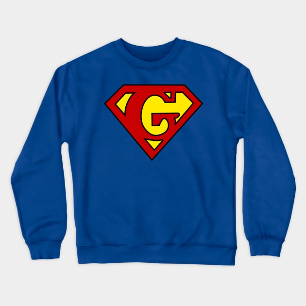 Superhero Symbol Letter G Crewneck Sweatshirt by NextLevelDesignz
